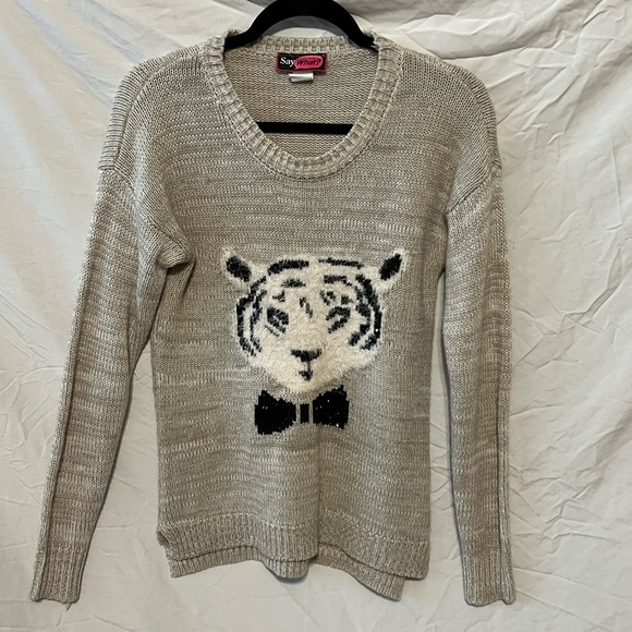 Say What? Sweaters - y2k Say What sz M kitschy Tiger soft sweater